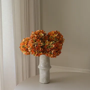Hortensia kunstig buket - Orange, 60 cm, 6 stk. - Botané
