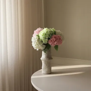 Hortensia kunstig buket - Rosa-hvid-grøn, 7 stk - Botané