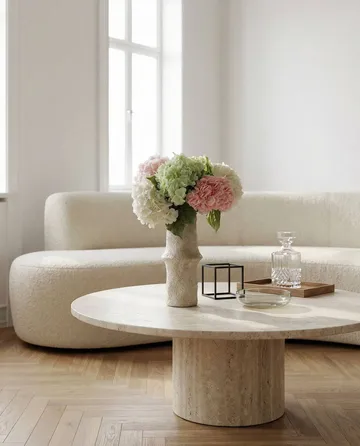 Hortensia kunstig buket - Rosa-hvid-grøn, 7 stk - Botané