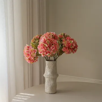 Hortensia kunstig buket - Soft pink, 60 cm, 5 stk. - Botané