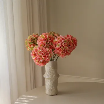 Hortensia kunstig buket - Soft pink, 60 cm, 5 stk. - Botané