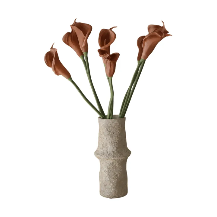 Kalla lilja kunstig buket - Brun, 62 cm, 8 stk. - Botané