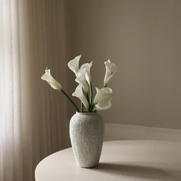 Kalla lilja kunstig buket - Hvid, 65 cm, 8 stk. - Botané