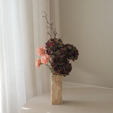 Moody blush kunstig buket - Hortensia, nellike, kvist, 97 cm - Botané