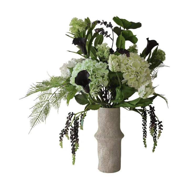 Moonlit Garden kunstig buket - Hortensia-papegøjetulipan-kalla, 106 cm, 17 stk. - Botané