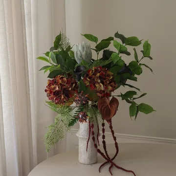 Noir Botanica kunstig buket - Hortensia-kalla-anthurium 112 cm, 15 stk - Botané