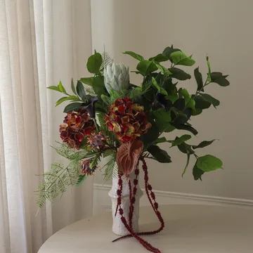 Noir Botanica kunstig buket - Hortensia-kalla-anthurium 112 cm, 15 stk - Botané