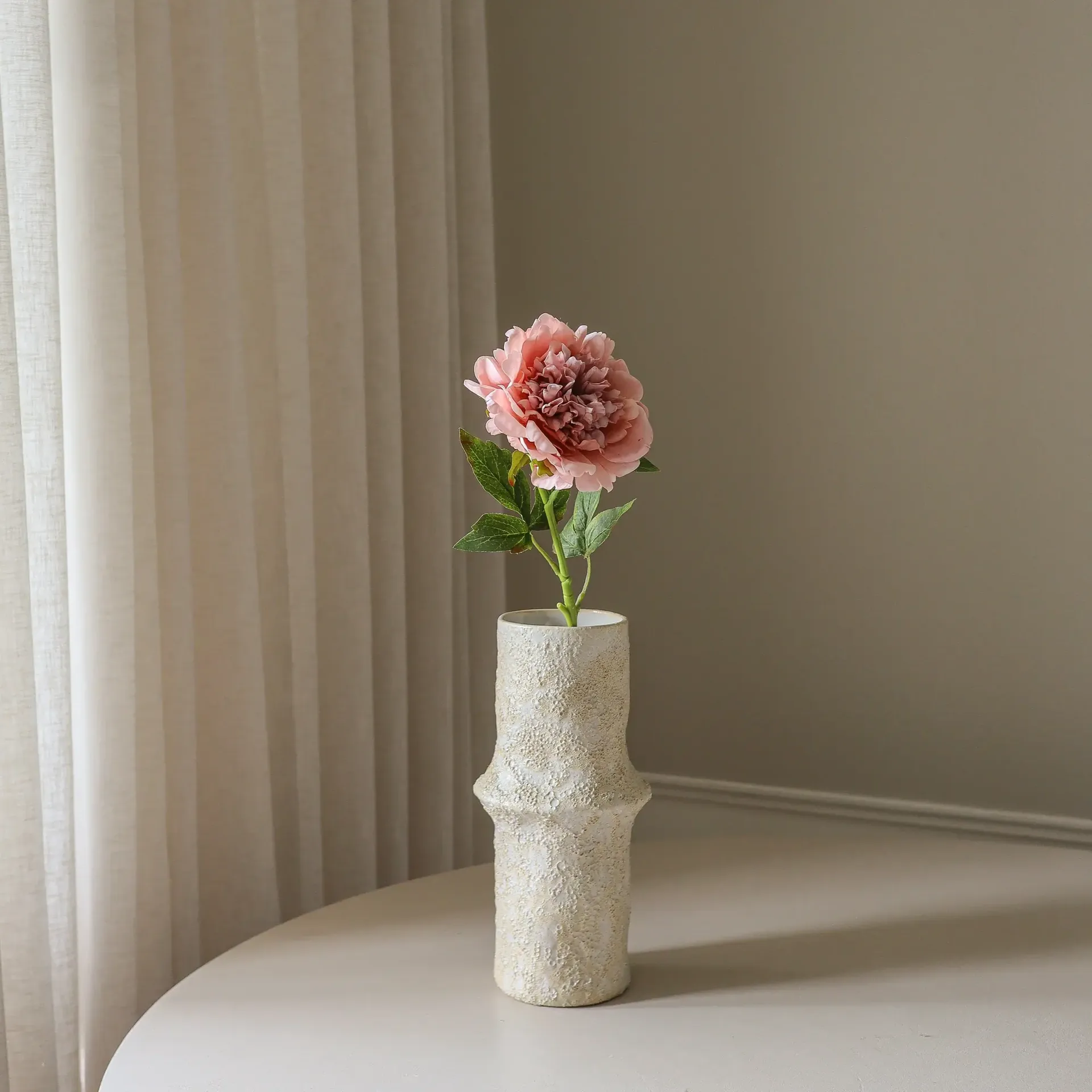Pion kunstig blomst, Dusty pink, 56 cm, 1 stk Botané