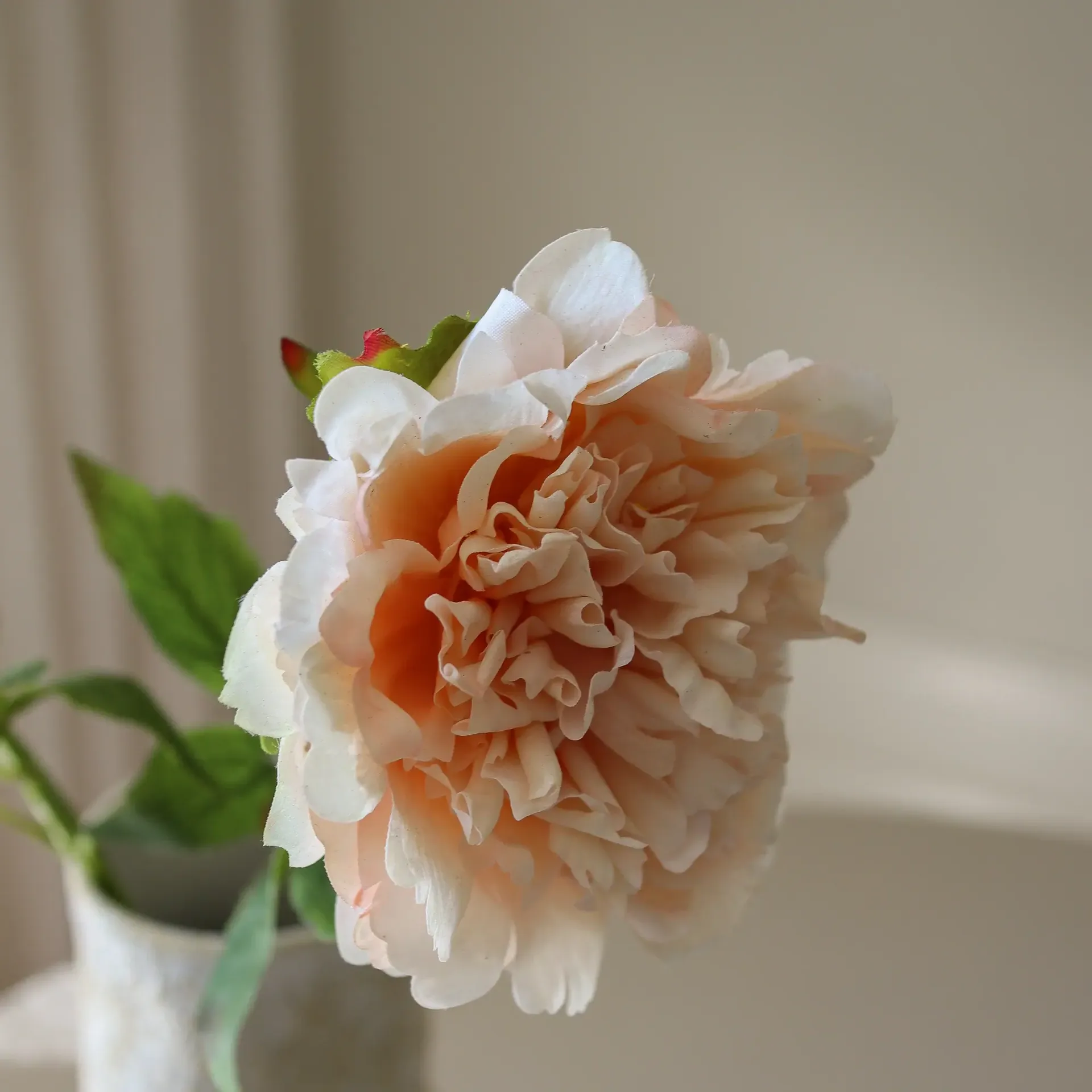 Pion kunstig blomst, Light pink, 56 cm, 1 stk Botané