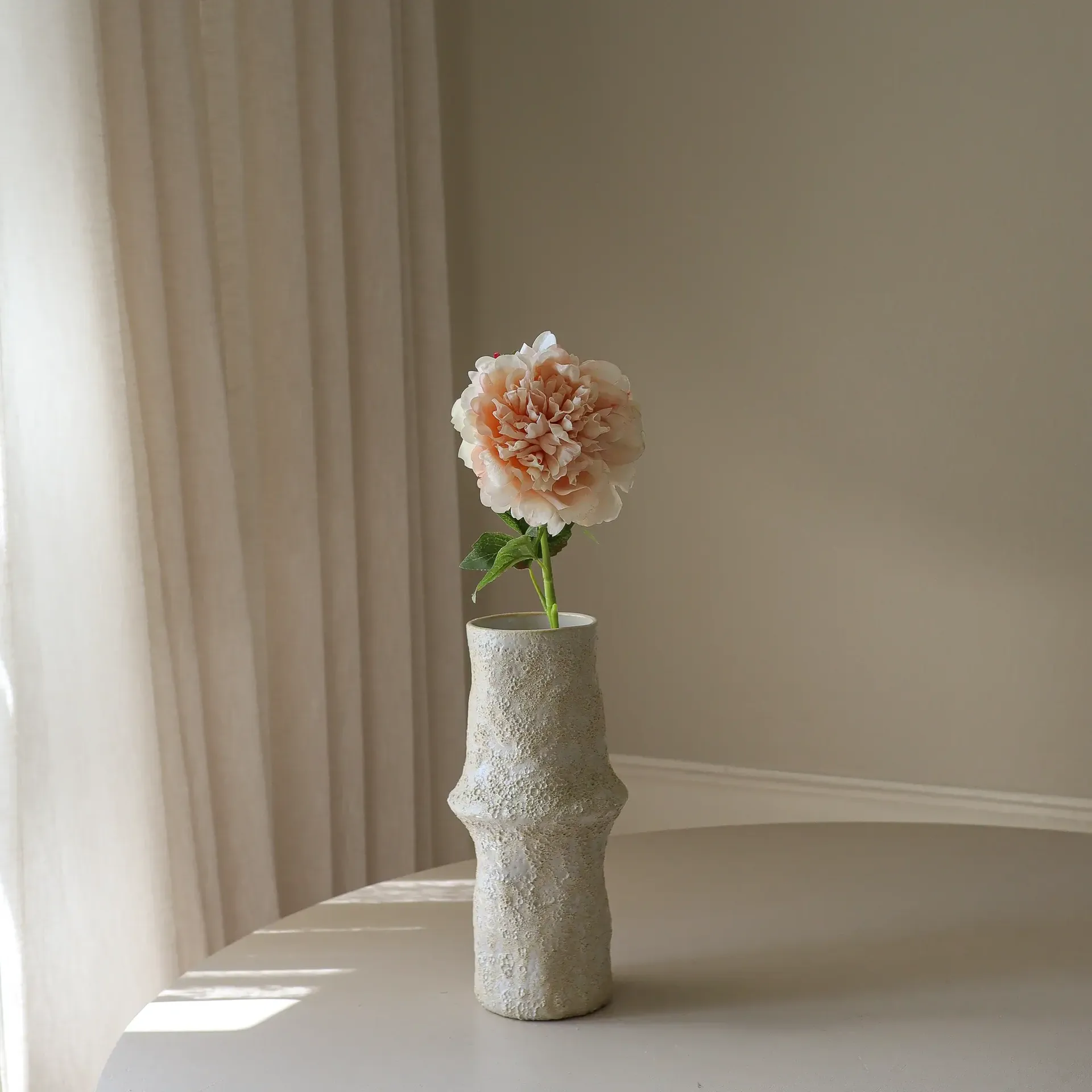 Pion kunstig blomst, Light pink, 56 cm, 1 stk Botané