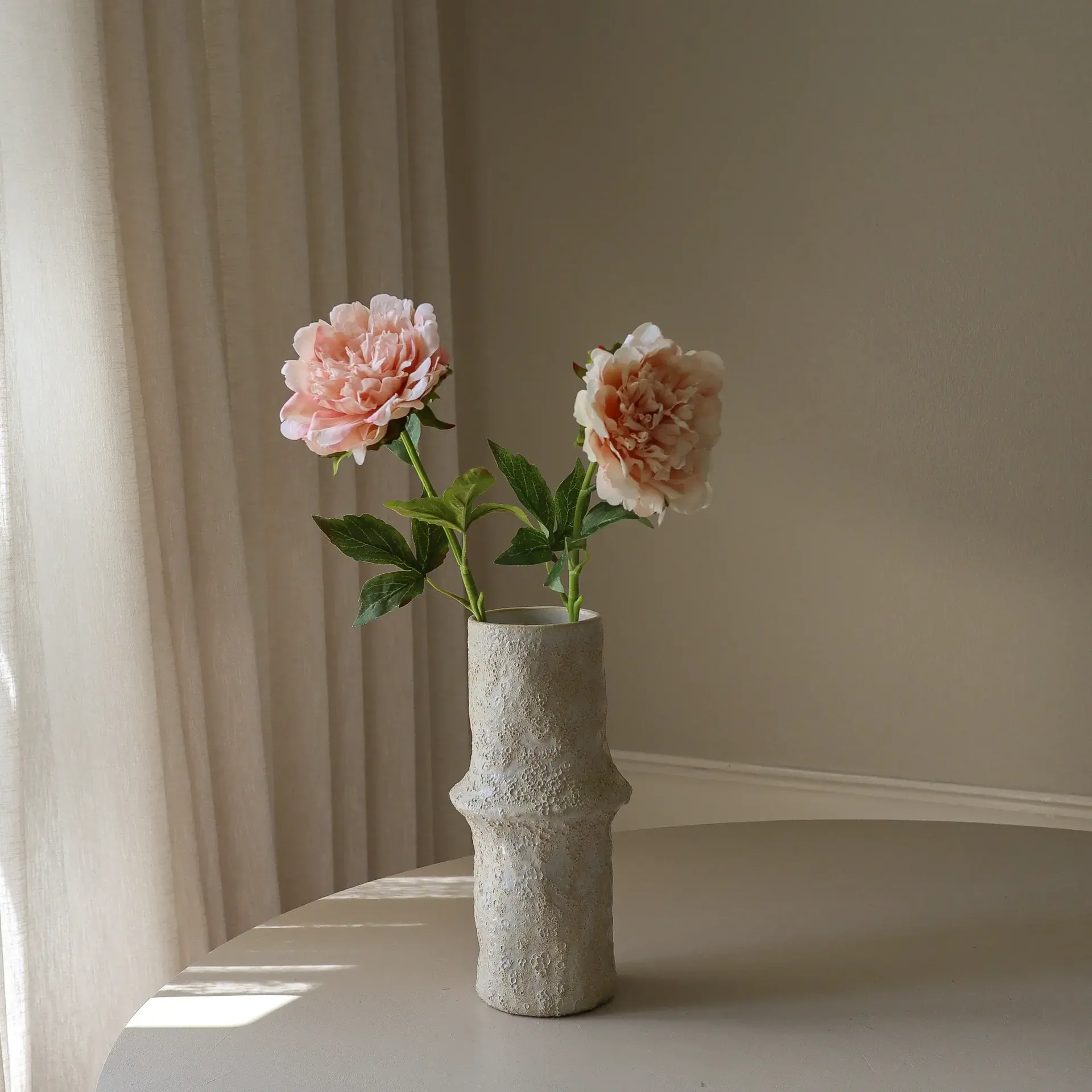 Pion kunstig blomst, Light pink, 56 cm, 1 stk Botané