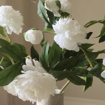 Pioner kunstig buket - Medium, hvid 5 stk - Botané