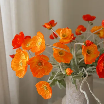 Poppy Sunset kunstig buket - Vallmo, 56 cm, 11 stk - Botané
