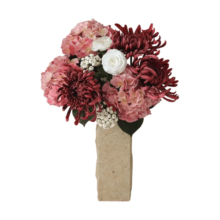 Rose reverie kunstig buket - Hortensia, edderkop-krysantemum, ranunkel, 77 cm - Botané