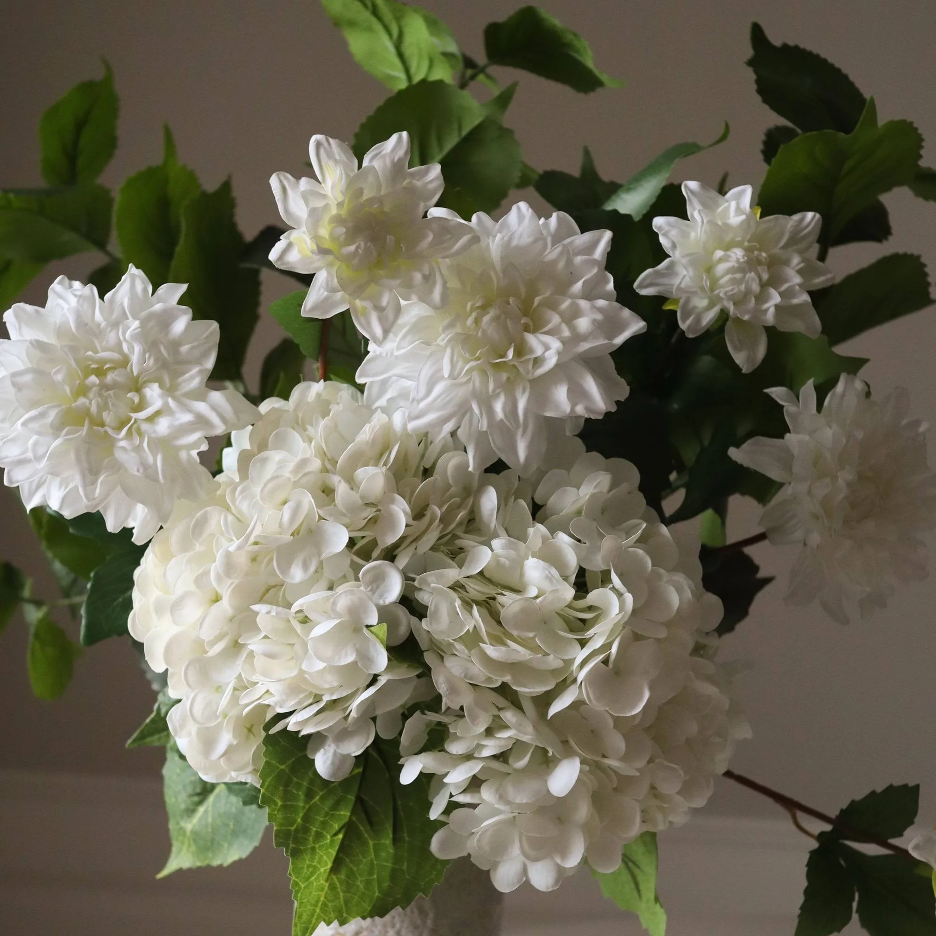 Soft Serve kunstig buket, Hortensia-dahlia, 8 stk Botané