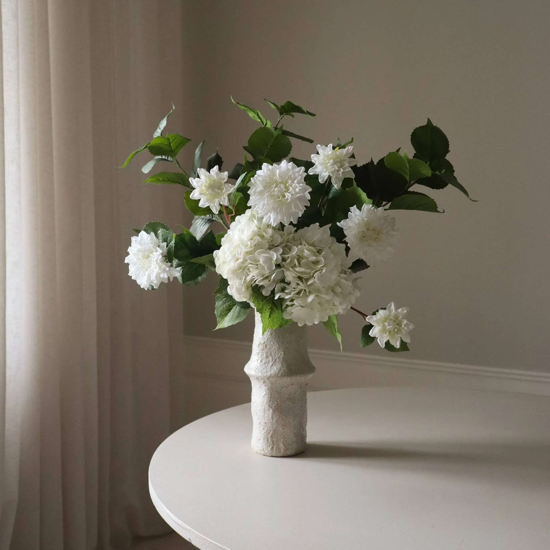 Soft Serve kunstig buket, Hortensia-dahlia, 8 stk Botané