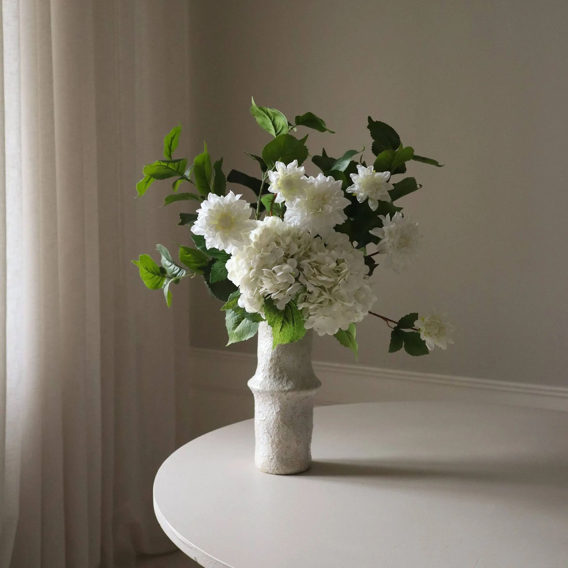 Soft Serve kunstig buket, Hortensia-dahlia, 8 stk Botané
