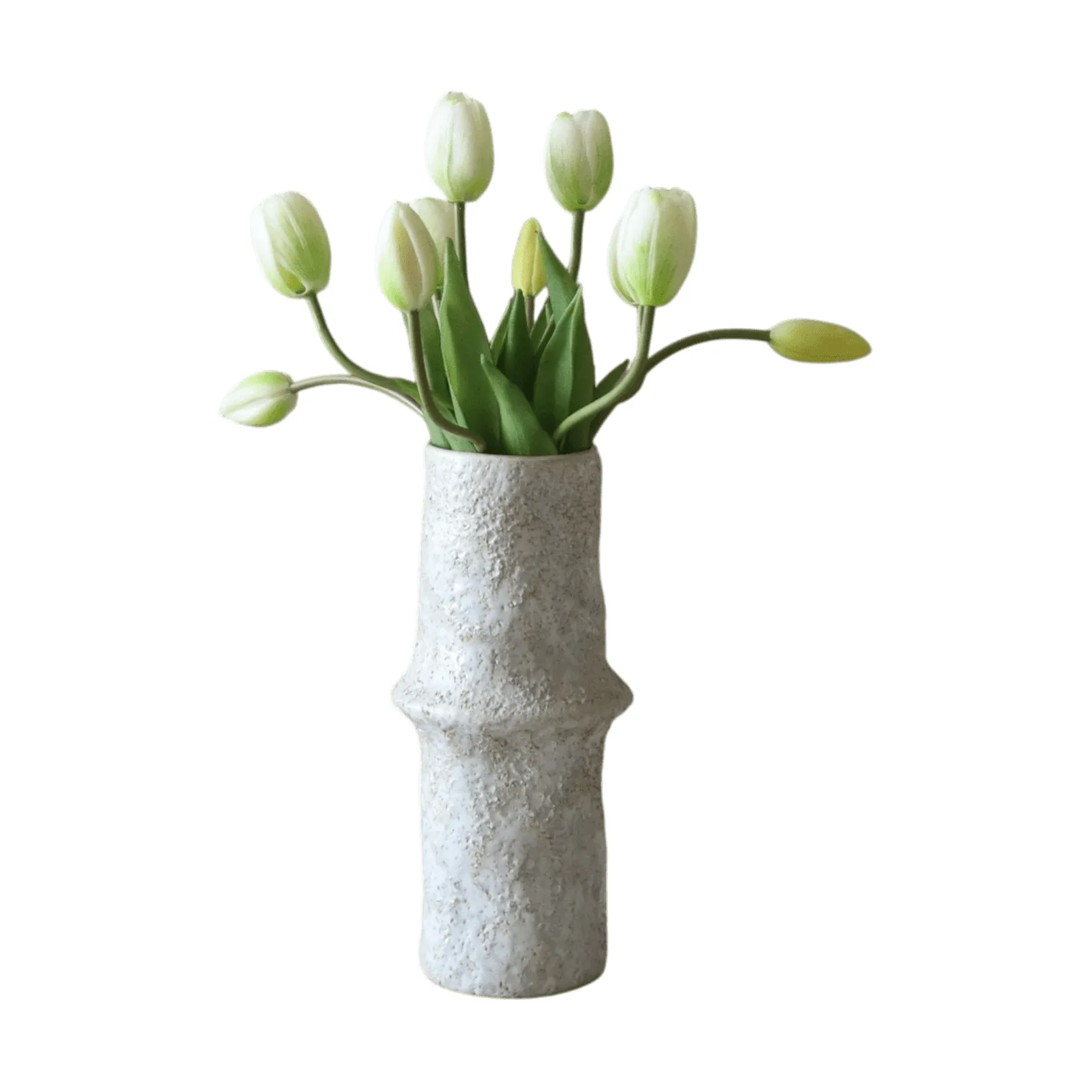 Tulipaner kunstig buket, Hvid, 10 stk Botané