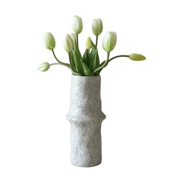 Tulipaner kunstig buket - Hvid, 10 stk - Botané