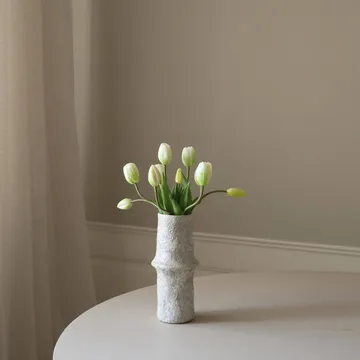 Tulipaner kunstig buket - Hvid, 10 stk - Botané