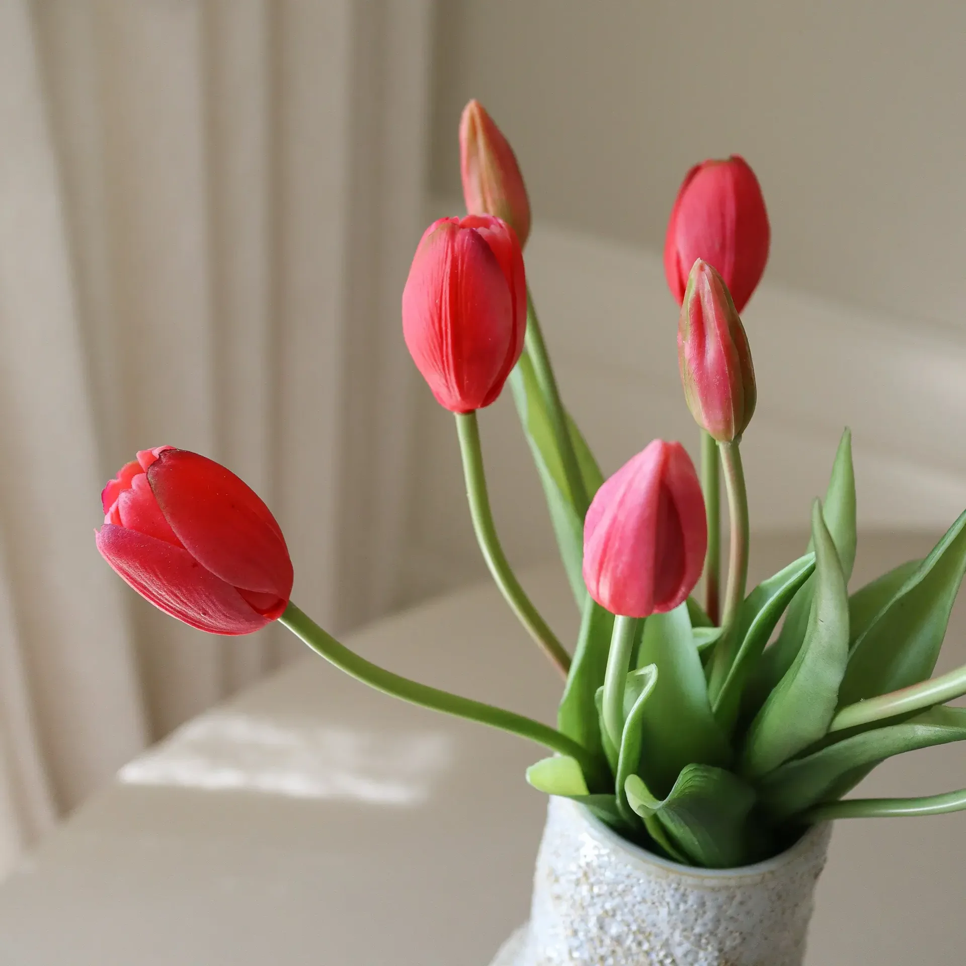 Tulipaner kunstig buket, Lyserød, 5 stk. Botané