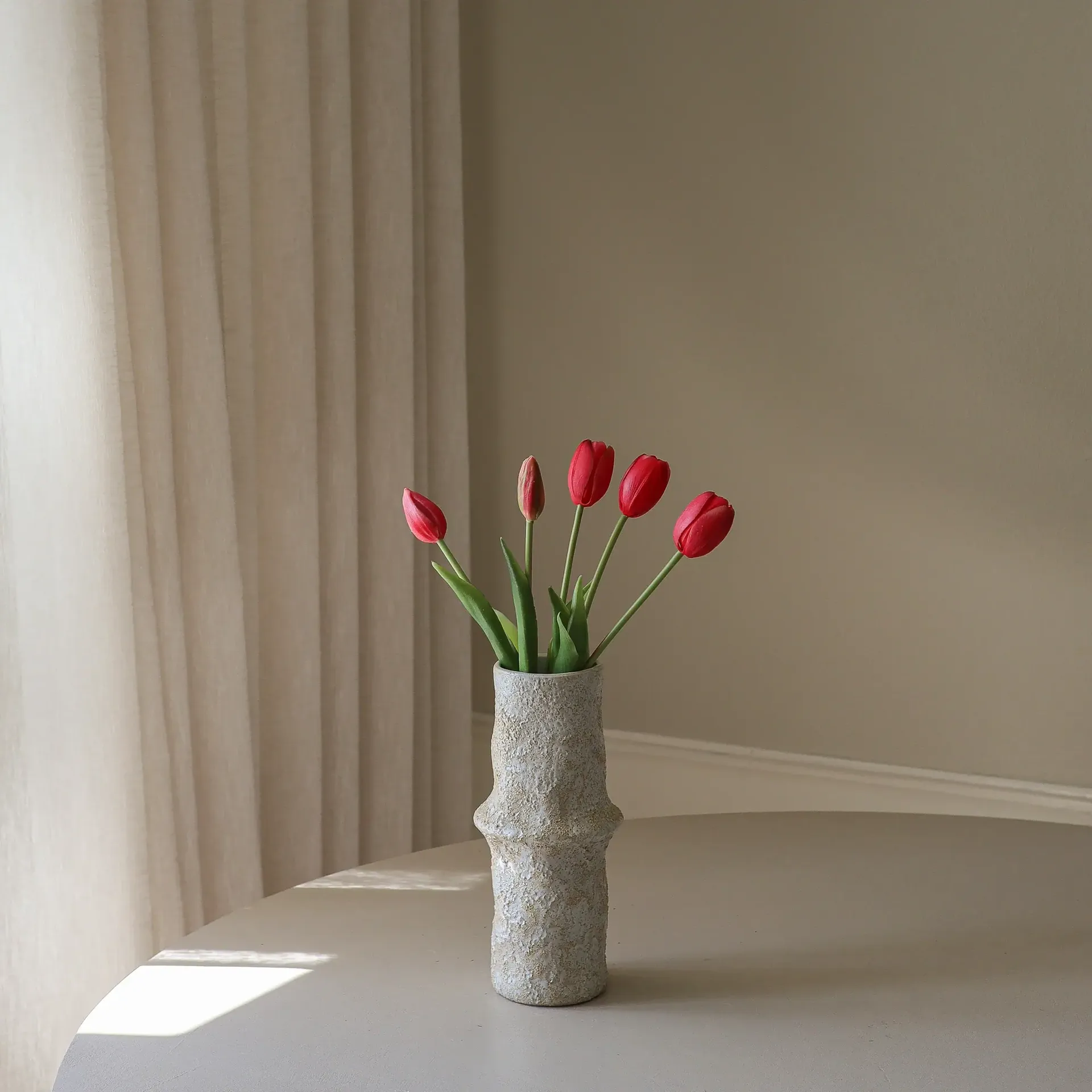 Tulipaner kunstig buket, Lyserød, 5 stk. Botané