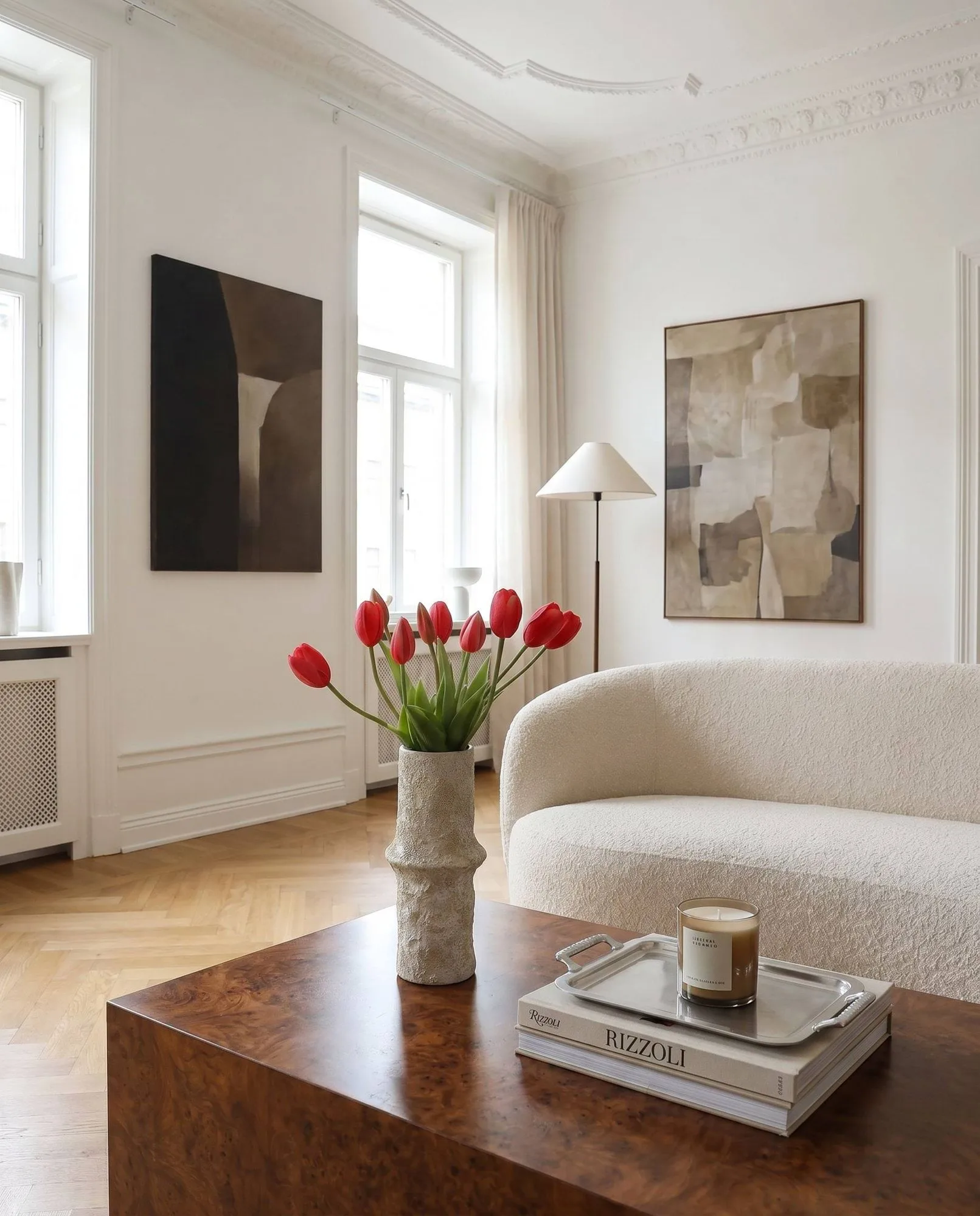 Tulipaner kunstig buket, Lyserød, 5 stk. Botané