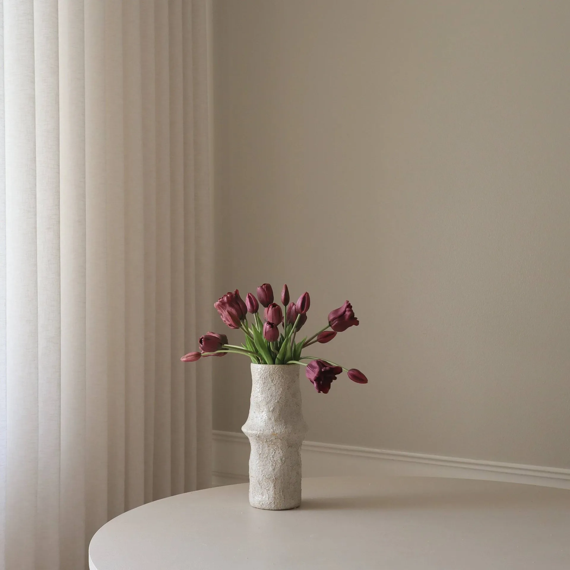 Tulipaner mixet kunstig buket, Lilla, 20 stk Botané