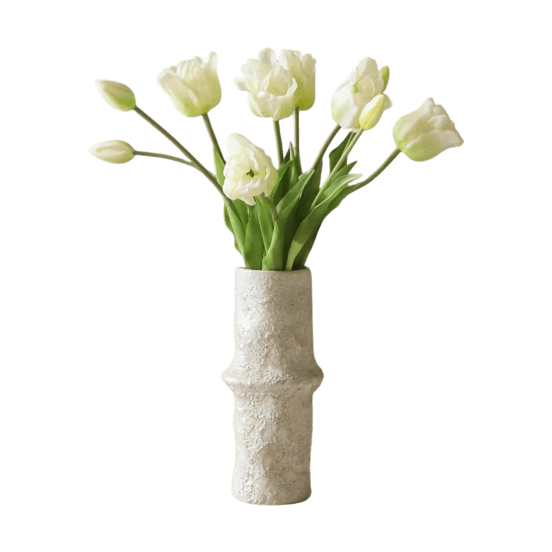 Tulipaner triumph kunstig buket, Hvid, 10 stk Botané