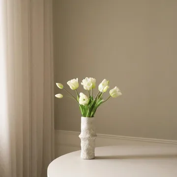 Tulipaner triumph kunstig buket - Hvid, 10 stk - Botané