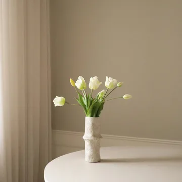 Tulipaner triumph kunstig buket - Hvid, 10 stk - Botané