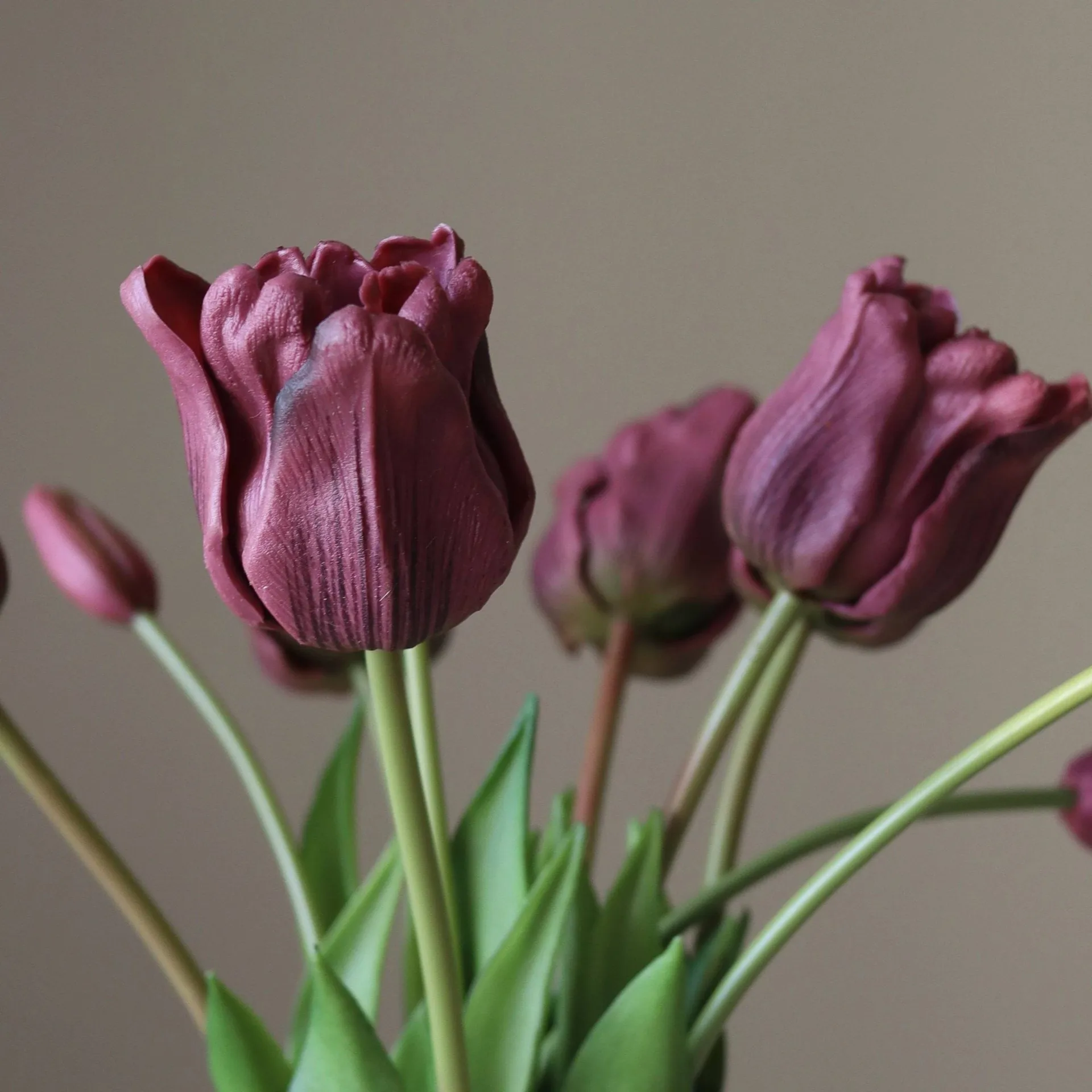 Tulipaner triumph kunstig buket, Lilla, 10 stk Botané
