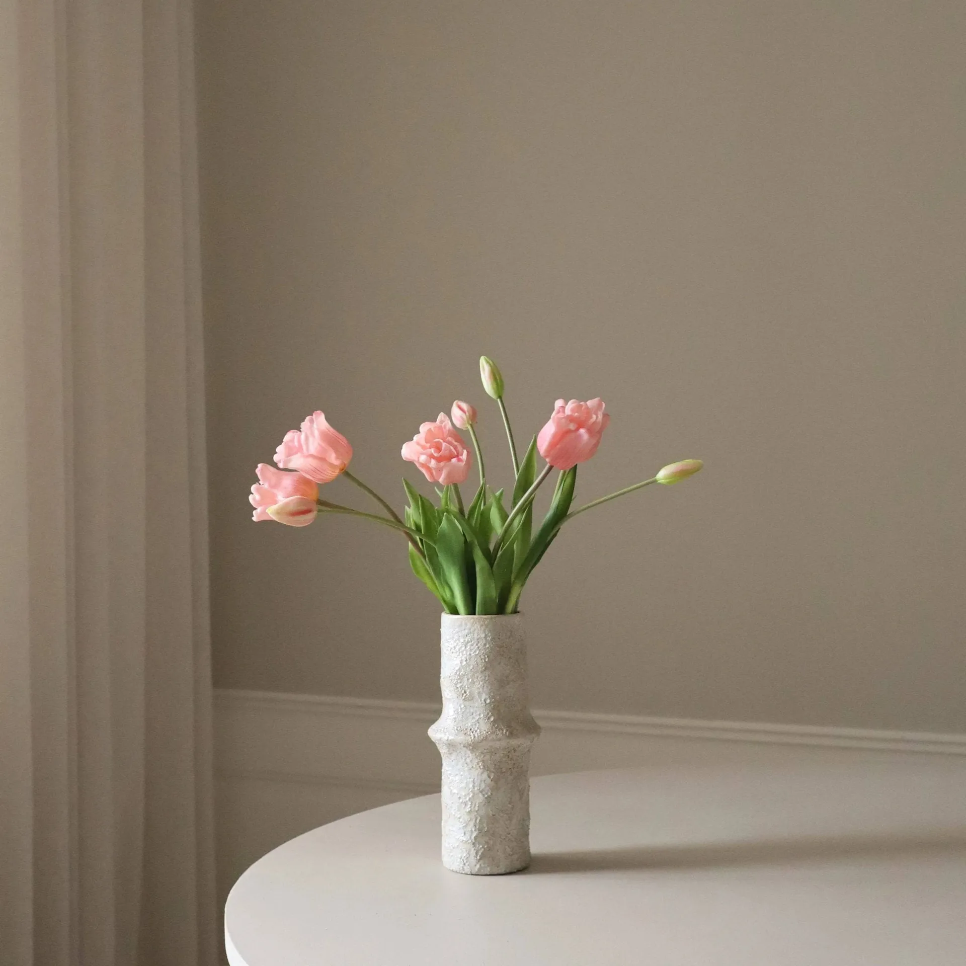 Tulipaner triumph kunstig buket, Lyserød, 10 stk Botané
