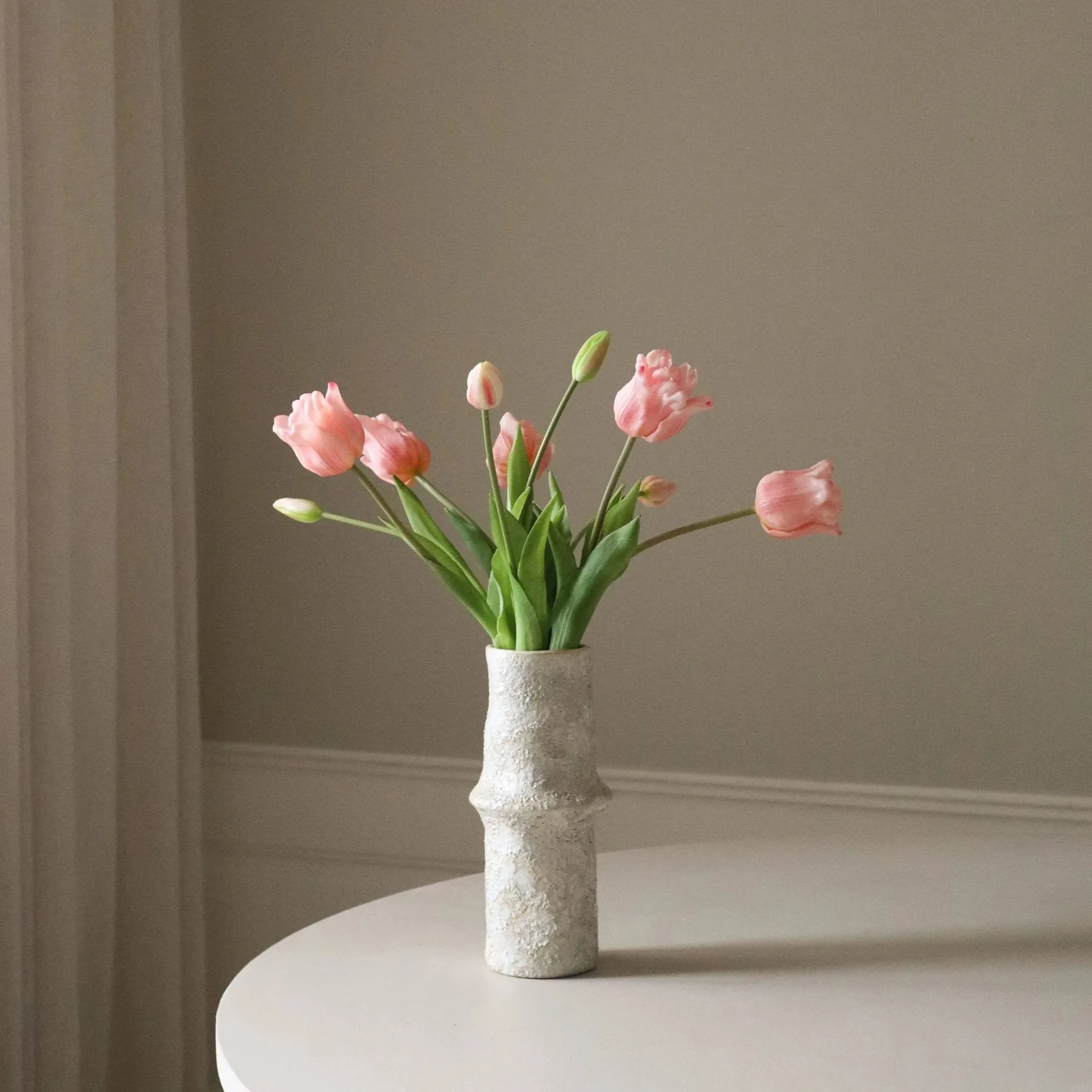 Tulipaner triumph kunstig buket, Lyserød, 10 stk Botané