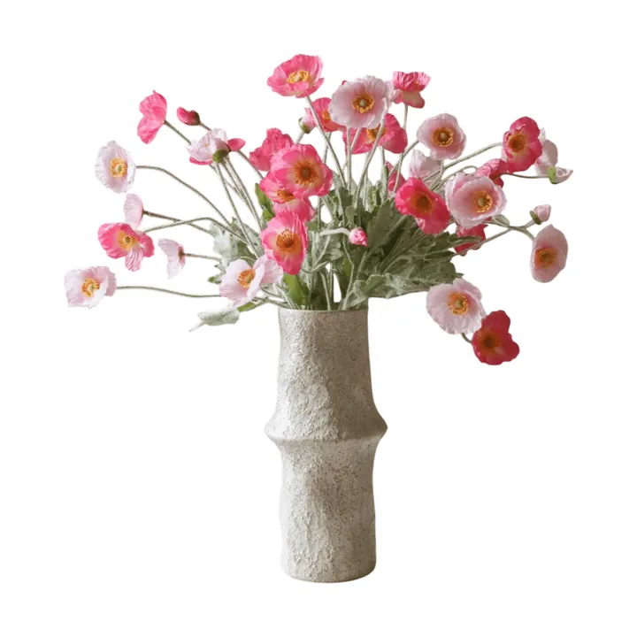 Vallmo kunstig buket - Pink Pursuit, lyserød-rosa, 10 stk - Botané