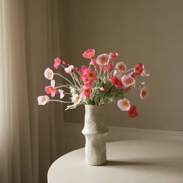 Vallmo kunstig buket - Pink Pursuit, lyserød-rosa, 10 stk - Botané