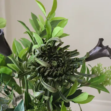 Verdant Noir kunstig buket - Kalla-spindelkrysantemum-efterårssolsikke, 92 cm, 13 stk. - Botané