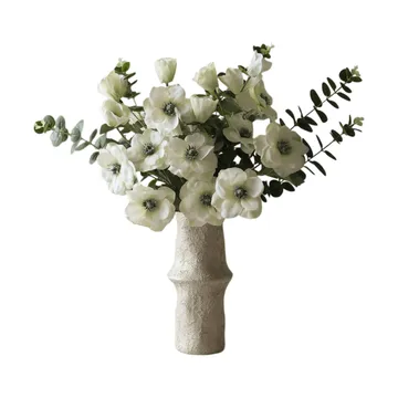 White Satin kunstig buket - Anemon-eukalyptus 9 stk - Botané