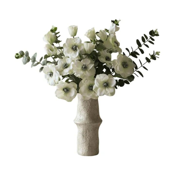 White Satin kunstig buket - Anemon-eukalyptus 9 stk - Botané