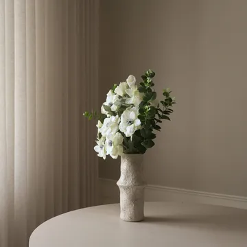 White Satin kunstig buket - Anemon-eukalyptus 9 stk - Botané