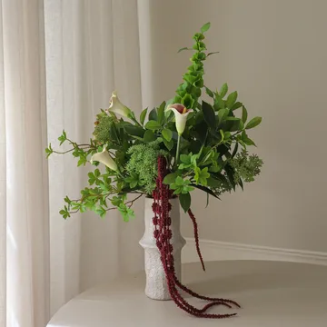 Wild Grove kunstig buket - Kalla-cymbidiumorkidé-vild gulerod, 112 cm, 16 stk - Botané