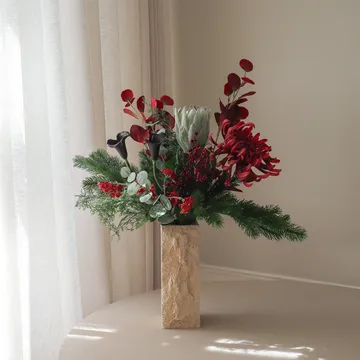 Wild winter kunstig buket - Protea, edderkopkrysantemum, kalla, eukalyptus, 84 cm - Botané