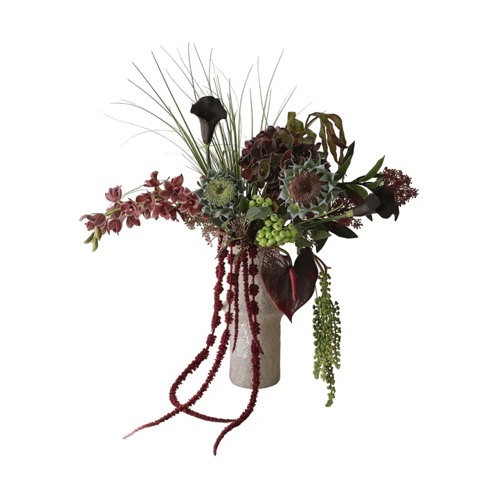 Woodland Nocturne kunstig buket - Kalla-anthurium-hortensia-efterårssolrose, 112 cm, 14 stk - Botané