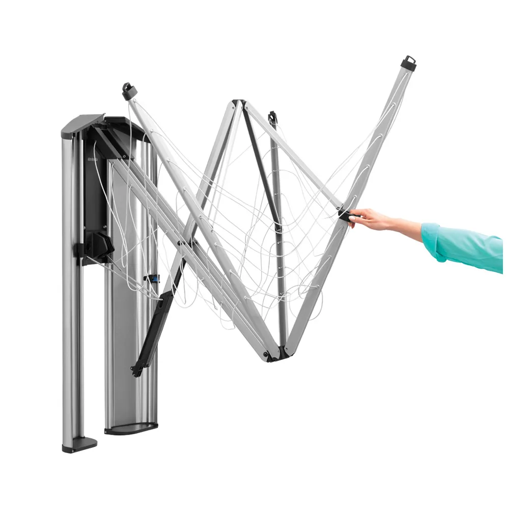 Beskyttelsesboks/kappe til WallFix tørrestativ, Matbørstet stål Brabantia