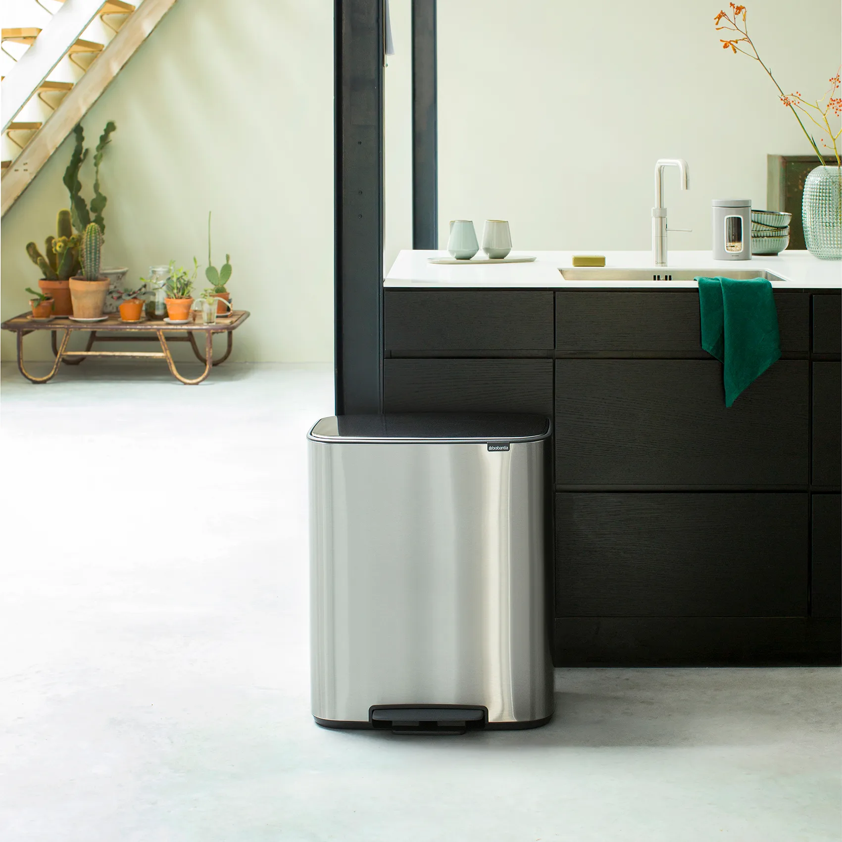 Bo pedalspand 2 x 30 L, Mat stål Brabantia