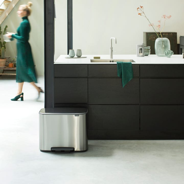 Bo pedalspand 3x11 l, mineral steel FFP Brabantia