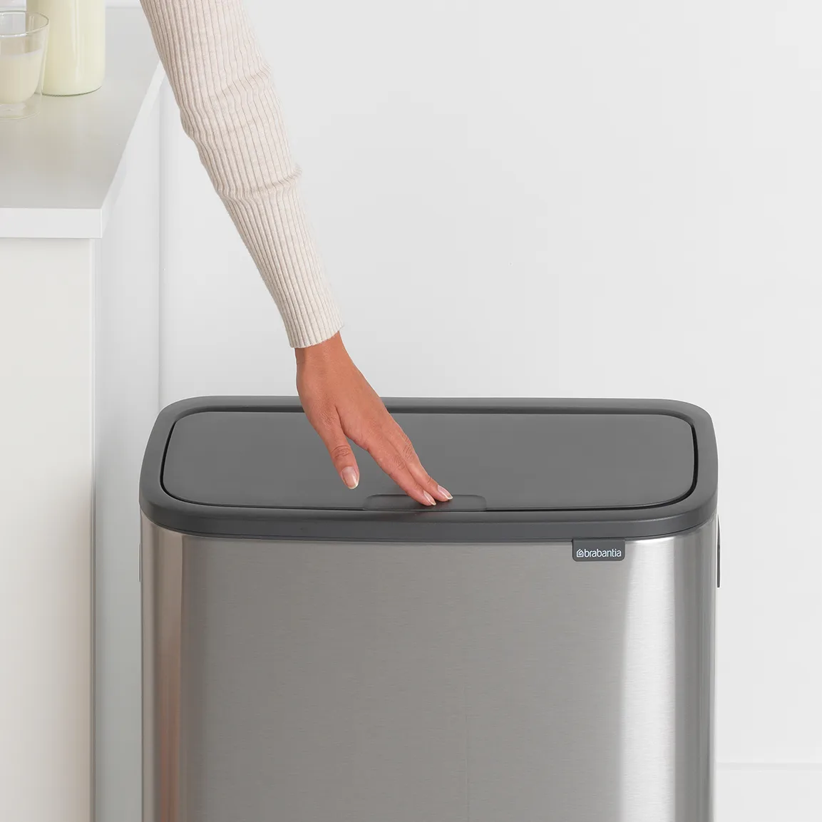 Bo touch bin 2x30 L, Matbørstet stål Brabantia