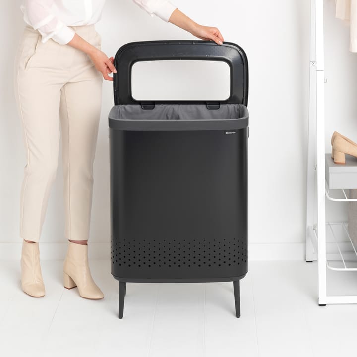 Bo vasketøjskurv high 2x45 L, Mat sort Brabantia