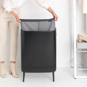 Bo vasketøjskurv high 2x45 L - Mat sort - Brabantia