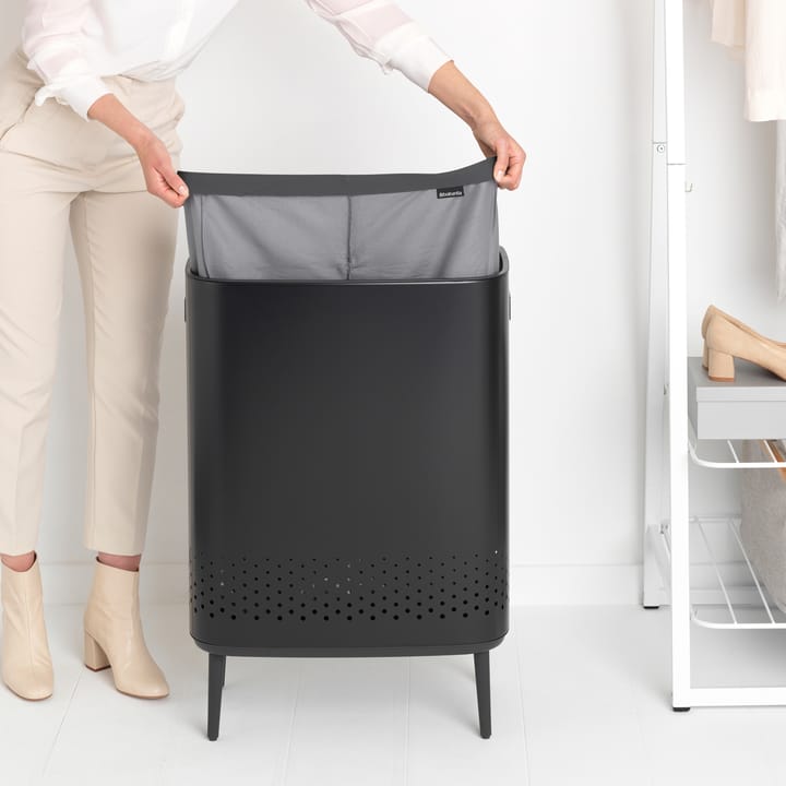 Bo vasketøjskurv high 2x45 L, Mat sort Brabantia